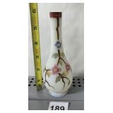 ENAMELED DESIGN FROSTED BUD VASE TINY FLAKE ON