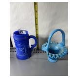 MCKEE SERENATE TROUBADOUR MUG BLUE OPAQUE GLASS
