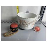 MOTHER CUP, PAPER WEIGHT AND PIN CUSHION SHOE