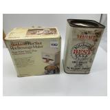 SUNBEAM HOT BEVERAGE MAKER, PILLSBURY TIN