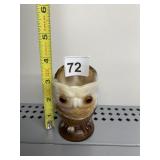 SLAG GLASS IMPERIAL OWL TONES OF BROWN AND WHITE,