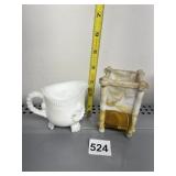 FENTON CHOCOLATE SLAG GLASS BICENTENIAL PLANTER