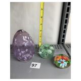 MADE IN INDIA MODERN GLASS EGG, 2 FLOWER PAPER