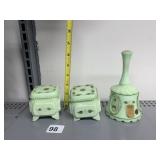 WESTMORELAND BELL AND 2 TRINKET BOXES ORIGINAL