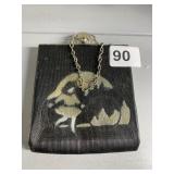 VINTAGE HANDBAGS WITH GIRL WITH BATON AND HULA