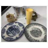 GOLD TONE METAL  PEDESTAL, SILVER ICE BUCKET NO