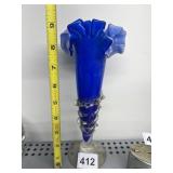 ANTIQUE CZECH ART DECO MOUTH BLOWN VASE W/