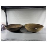 TWO WOODEN BOWLS