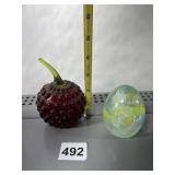 2 ART GLASS PAPERWEIGHTS