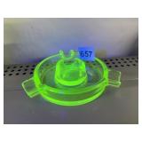URANIUM  GLASS ASHTRAY
