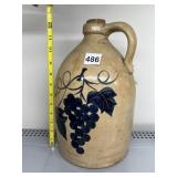 STONEWARE JUG WITH GRAPE DESIGN