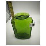 GREEN GLASS VASE