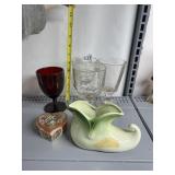 SATSUMA JAPAN HEART SHAPED DISH, PLANTER ETC.