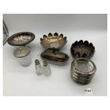 PLATED FROGG BOWL, PEDESTAL BOWL, COASTERS, SALT