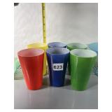 SET OF 6 GLASS COLORED TUMBLERS