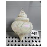BLOWN GLASS WHITE ORNAMENT
