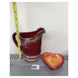 IMPERIAL GLASS SLAG GLASS PICTURE WITH WINDMILL