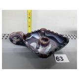 VINTAGE PURPLE SLAG GLASS FINGER CANDLE SHOLDER
