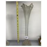 VINTAGE CLEAR   17" H VASE