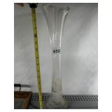 SWUNG GLASS  CLEAR 16" VASE