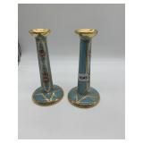 CANDLE STICKS ENAMELED 9" H BA CO.