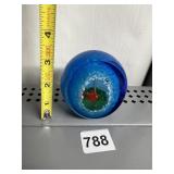 ART GLASS PAPERWEIGHT WITH GOLDFISH INSIDE