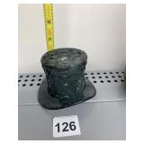 GLASS TOP HAT GRAY BLUE COLOR