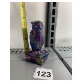CARNIVAL GLASS OWL BELIEVED TO BE IMPERIAL GLASS