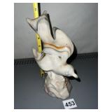 ALMONDS NOUVEAU SLAGGLASS BIRD FIGURINE-STREAKED