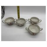 3 MATCHING DOUBLE HANDLED CUPS, ONE SAME STYLE