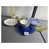 EASTERN STAR CUP AND SAUCER, HAND PAINTED FINGER