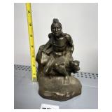 CAST METAL INDIAN AND DOG