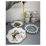 HAND PAINTED PLATES SET OF 4 SEASONS GREETING