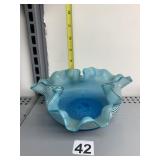 VINTAGE ROYAL GALLERY HANDKERCHIEF VASE AQUA BLUE