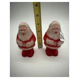 2 PLASTIC BLOW MOLD SANTAS