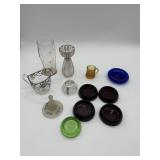 HAND PAINTED RING HOLDER, SILVER RIMMED CREAMER