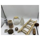 GERMAN PITTSBURGH MUG, HURRICANE, PLASTIC LADDER,