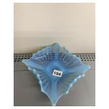 FOSTORIA HEIRLOOM BLUE OPALESCENT GLASS BOWL