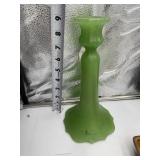 URANIUM GLASS GREEN CANDLE STICK