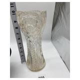 ETCHED GLASS 10" VASE