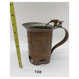 HAMMERED COPPER UNIQUE VESSEL W/ SPRING RELEASE