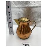 L. J. MASON COPPER W/ BRASS LID PITCHER