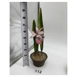 ENAMELED FLOWERS IN POT CHIPS ON RIM