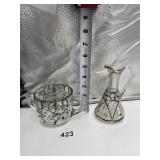 PEDESTAL CAKE PLATE AND PEDESTAL HANDKERCHIEF