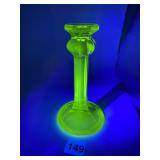 VASELINE URANIUM GLASS CANDLESTICK