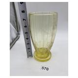 7.5" H YELLOW GLASS VASE