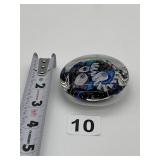 R. STRONG GLASS PAPERWEIGHT SIGNED ON BOTTOM YEAR