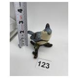 CHINESE CLOISONNE BIRD TRINKET BOX BLUE INSET