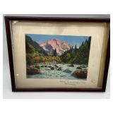 SIGNED PRINT LAKE LUCERNE 1934 SWITZERLAND