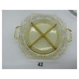 LANCASTER GLASS TOPAZ 4 SECTION ART NOUVEAU STYLE